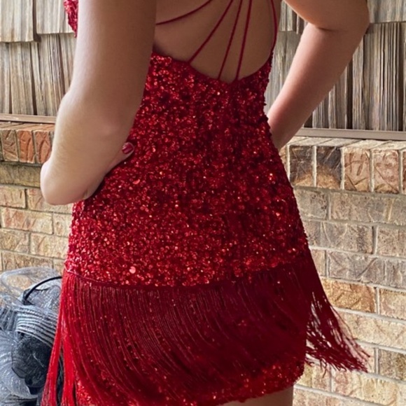 Stunning Red Sequence Dress - Picture 1 of 6